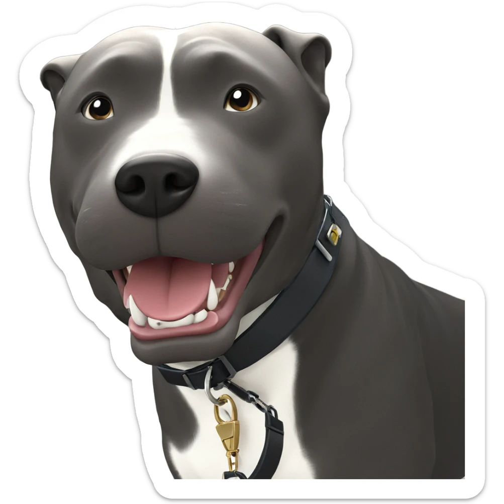 salivating animal with collar sticker