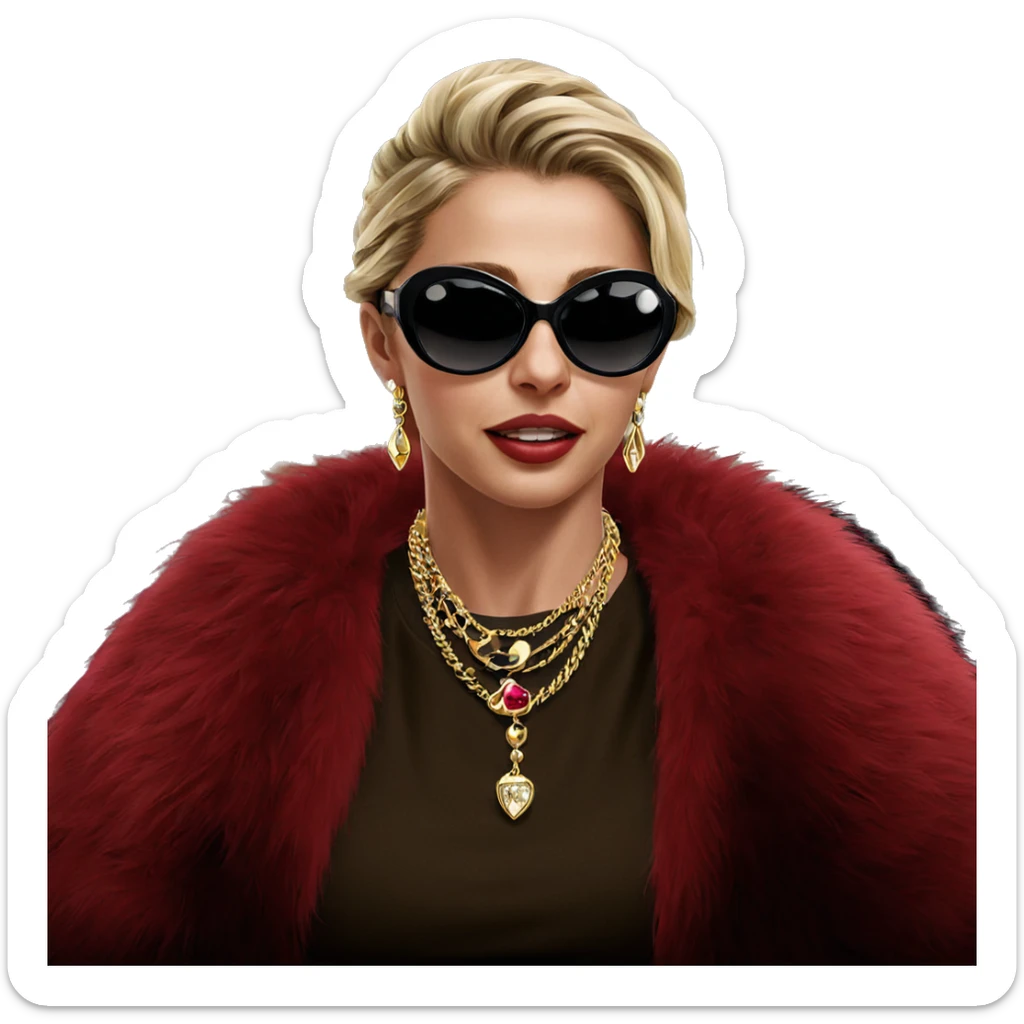 blonde girls with stylish jewelry sticker
