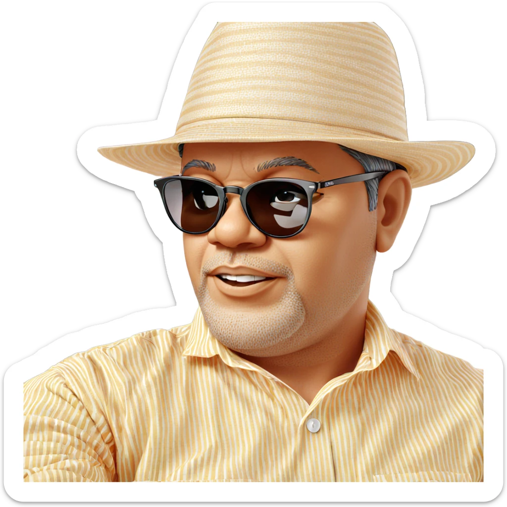 striped shirt and sunglasses vibe sticker