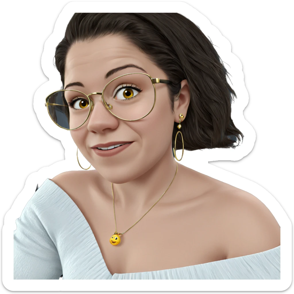 girl in car with earrings sticker