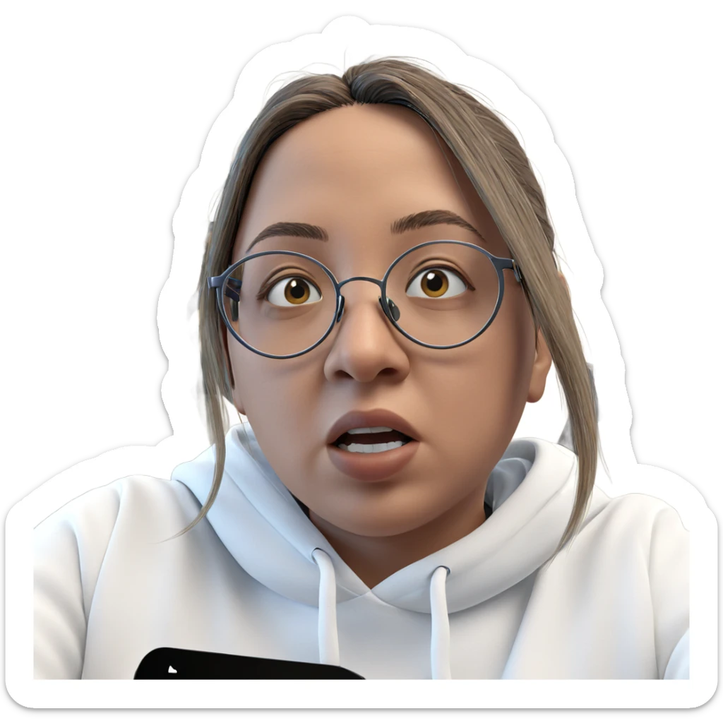 girl in glasses with hoodie sticker