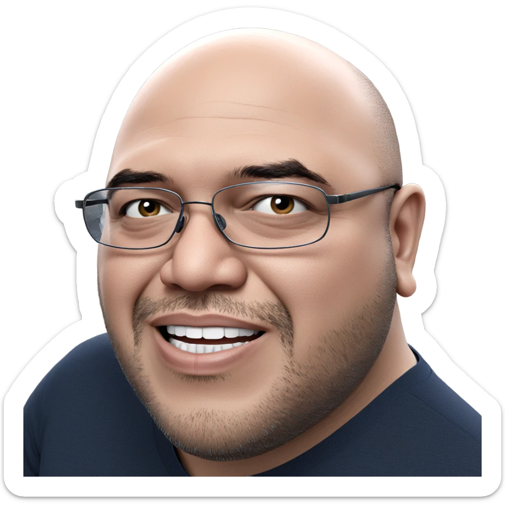 realistic male portrait with glasses sticker