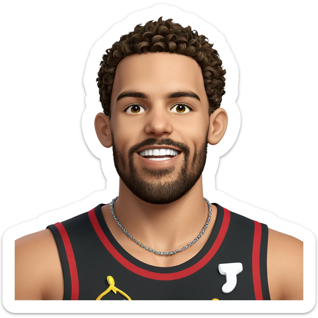 smiling boy with necklace sticker