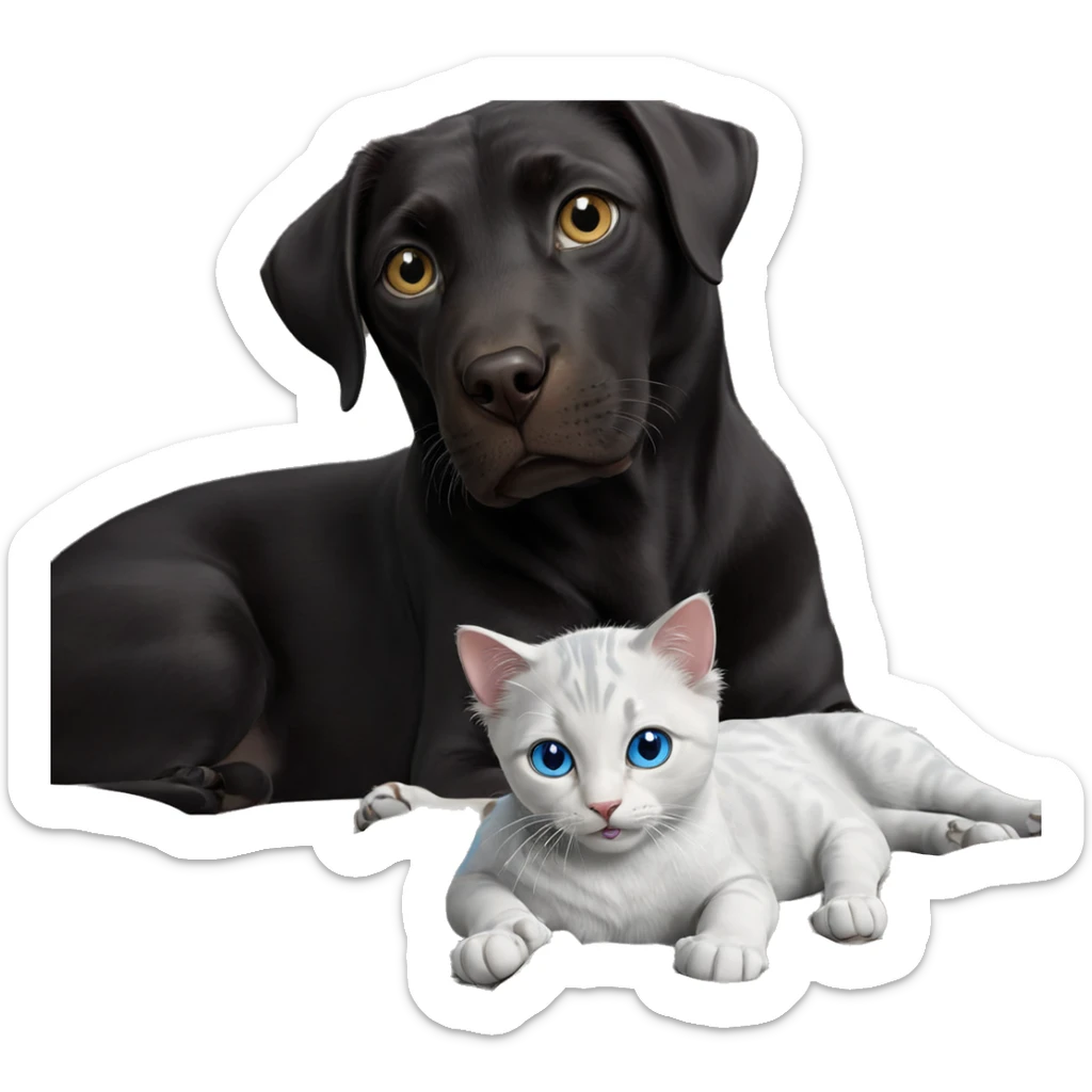 realistic blue eyed cat sticker