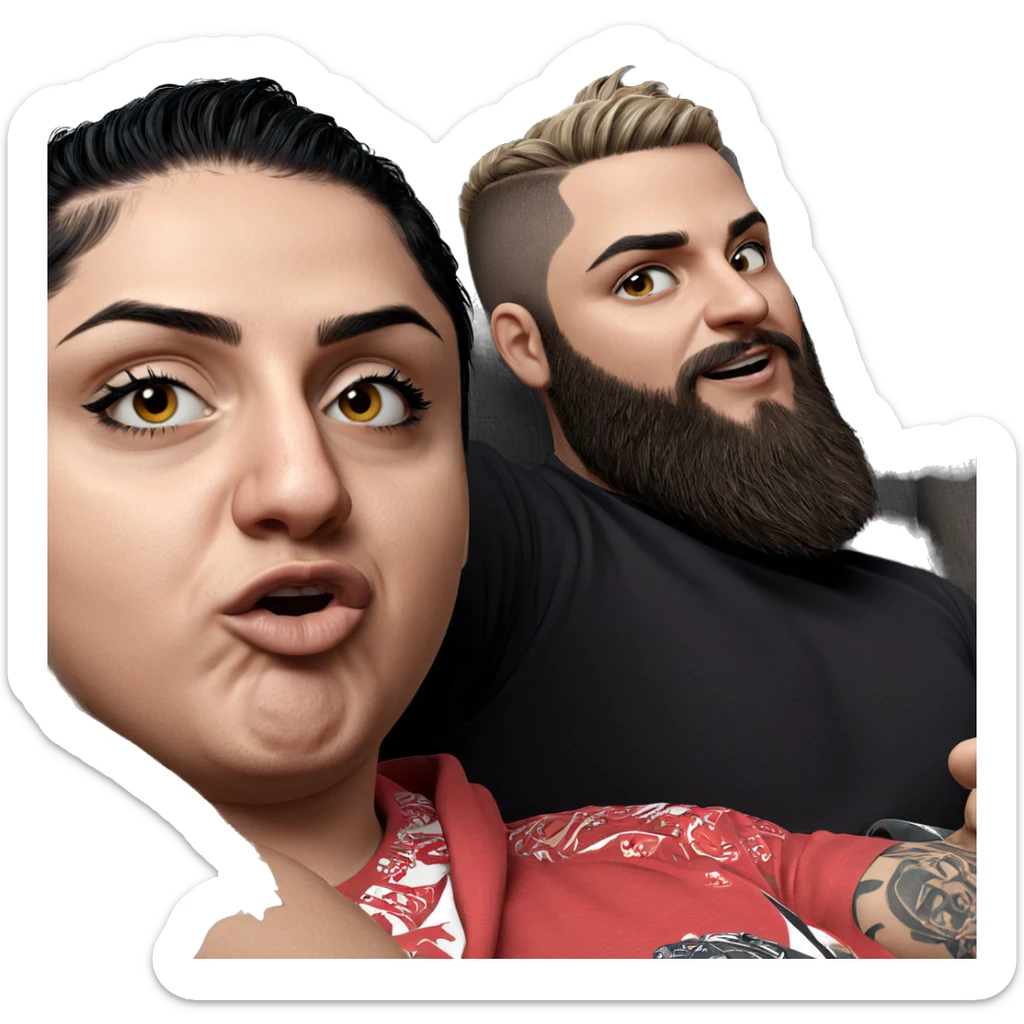 two boys with tattoos sticker