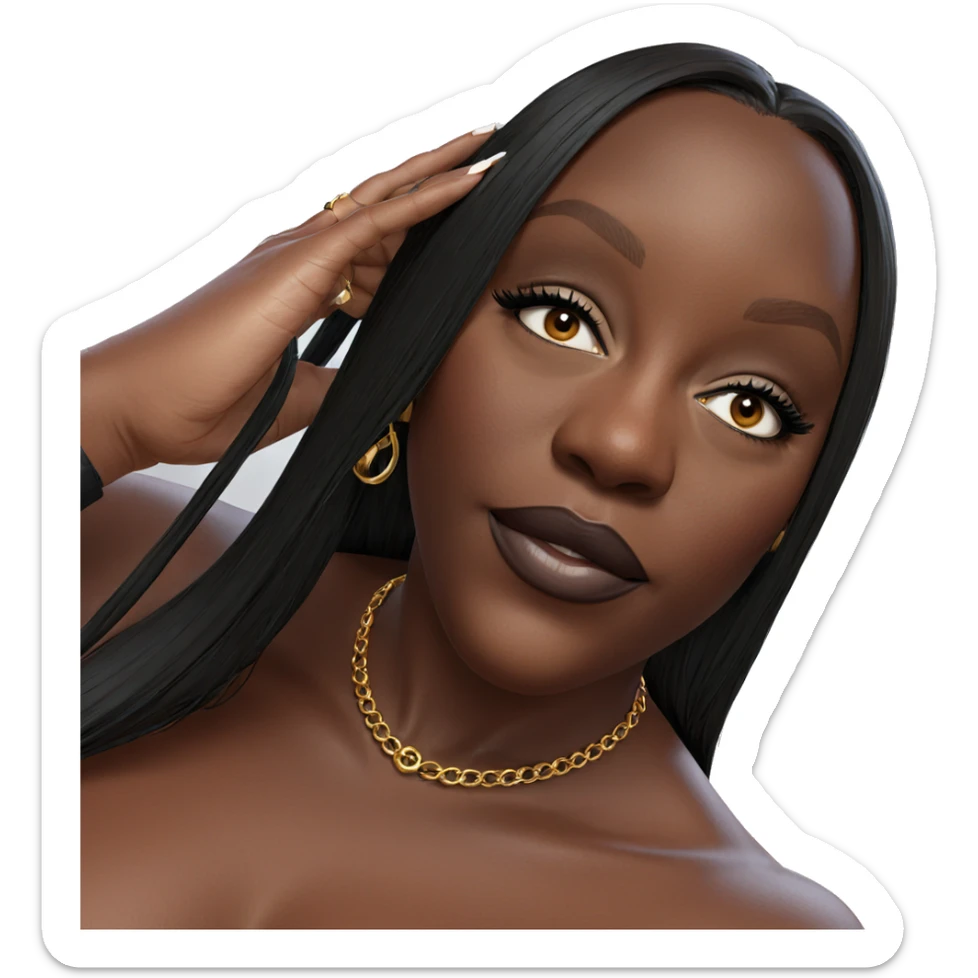 portrait of dark-skinned beauty sticker