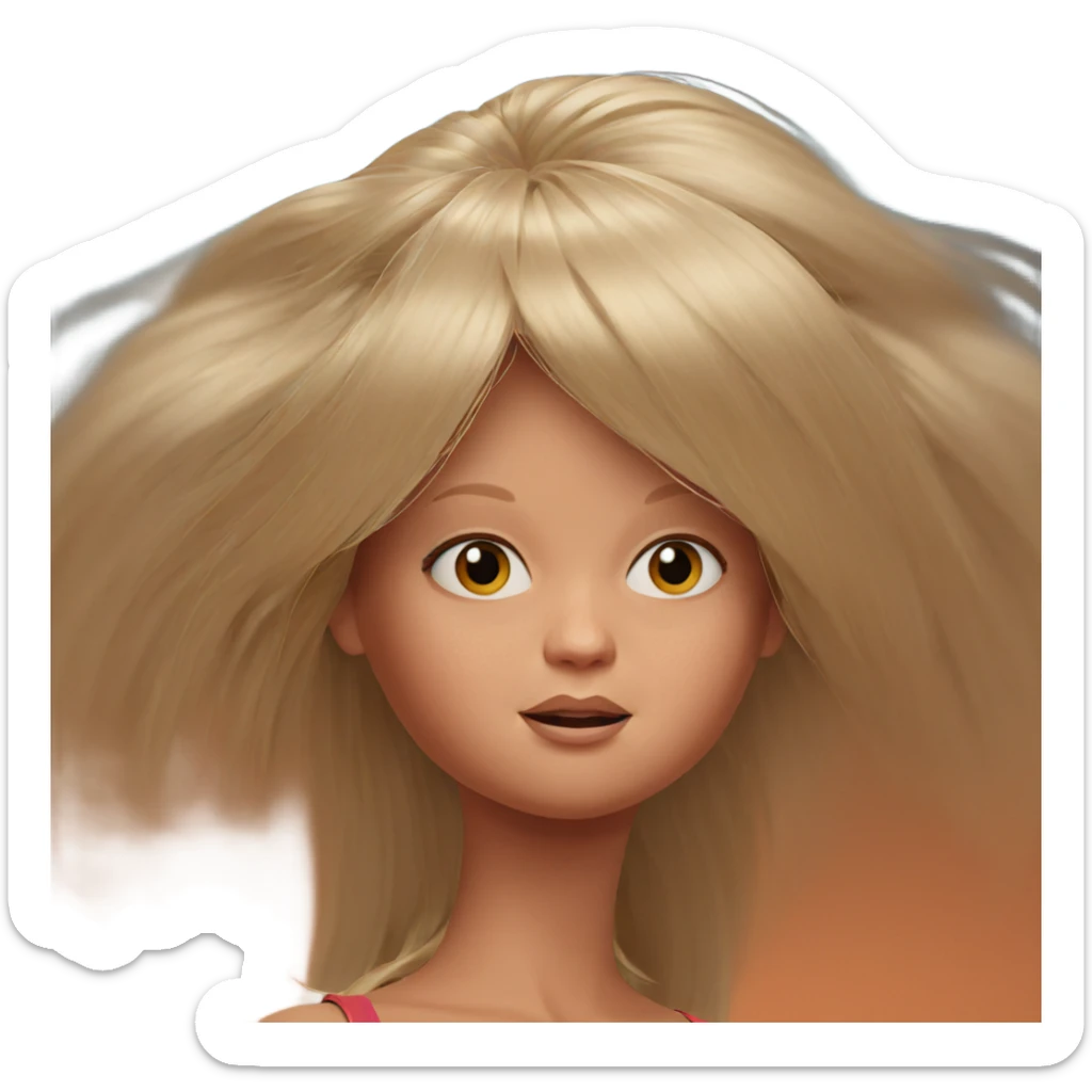 blonde girl with long hair sticker