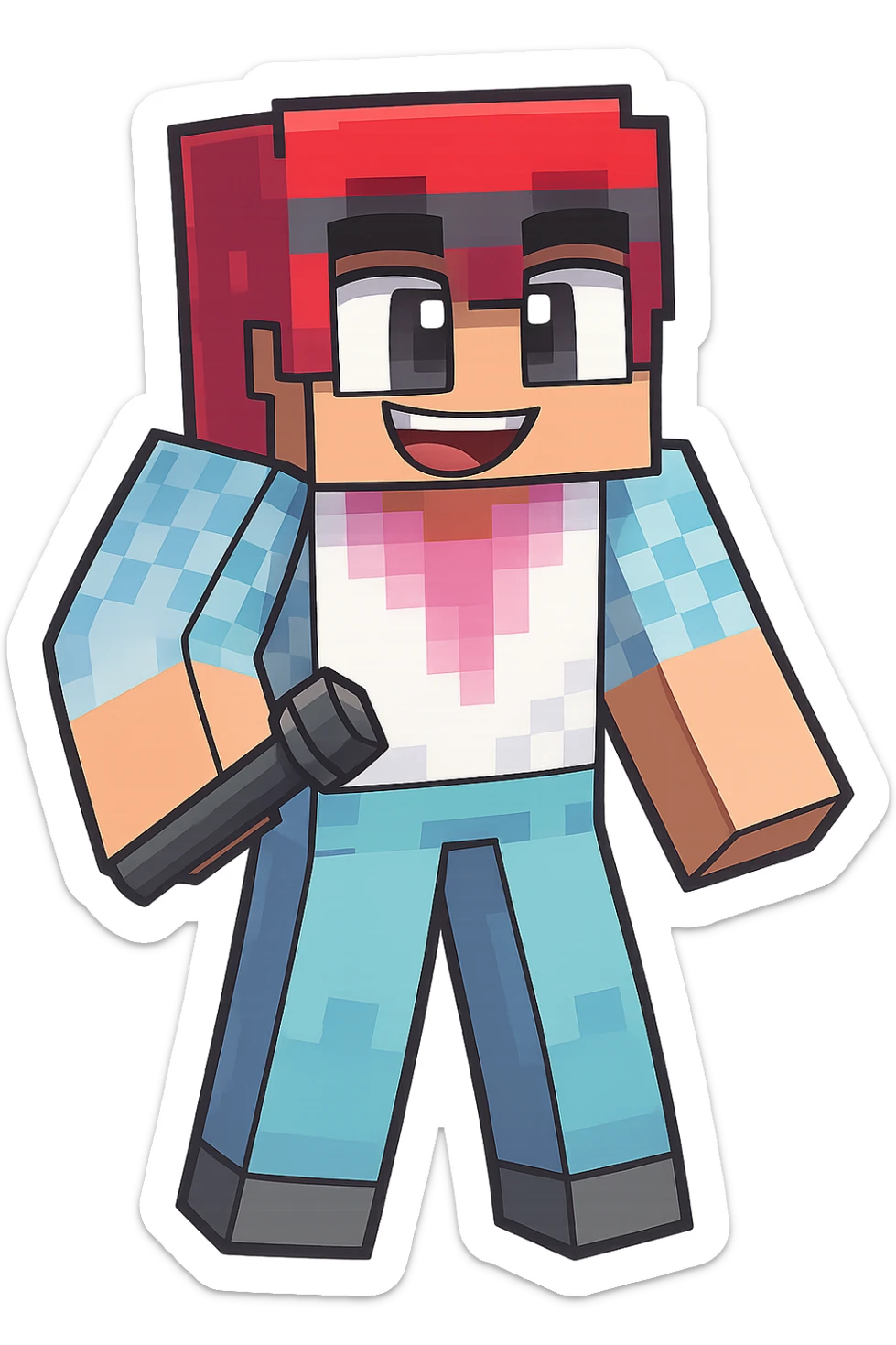 Extract every character from the picture. So i need total 5 images of the character including the clothes and accessories they are wearing, and place on a transparent background. Keep the original style and appearance exactly the same. and separately give me the each character picture

 sticker