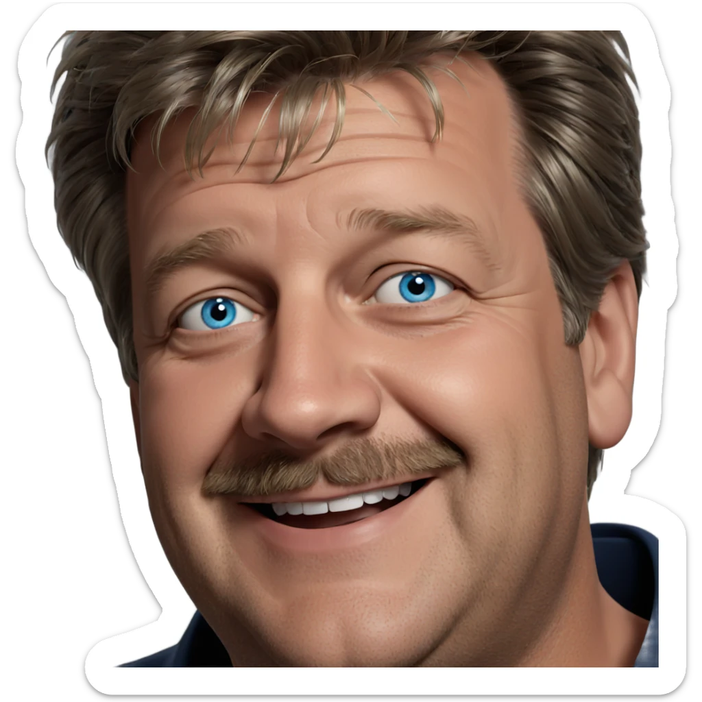 smiling man with blue eyes sticker
