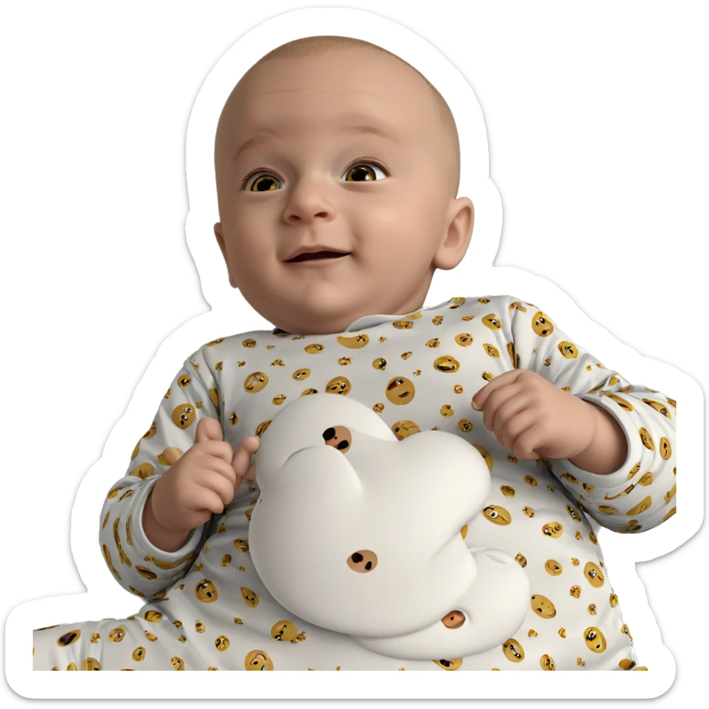 bald boy in pajamas sticker