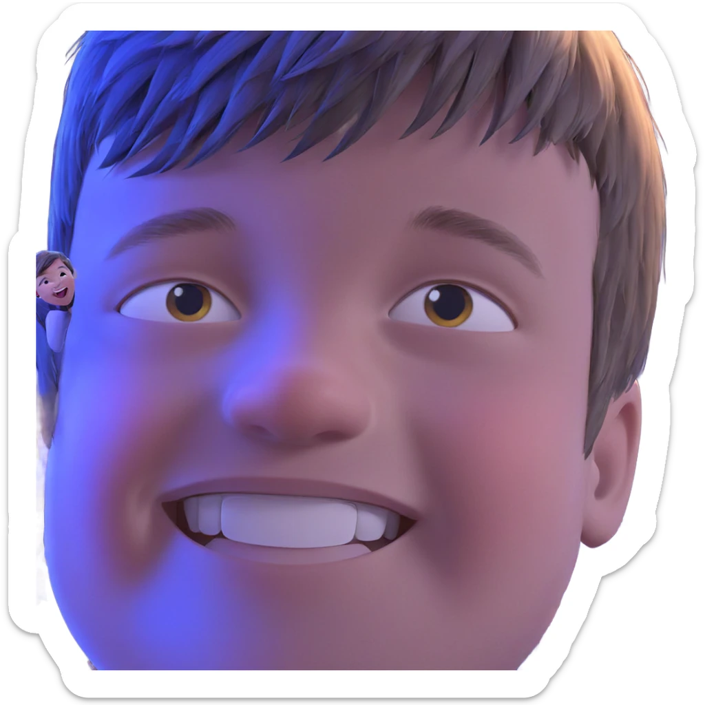 smiling boy portrait in focus sticker