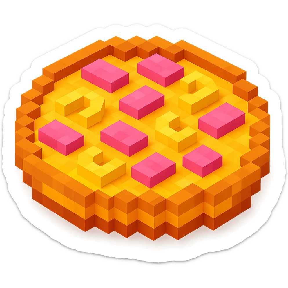 Hawaiian pizza with ham and pineapple sticker