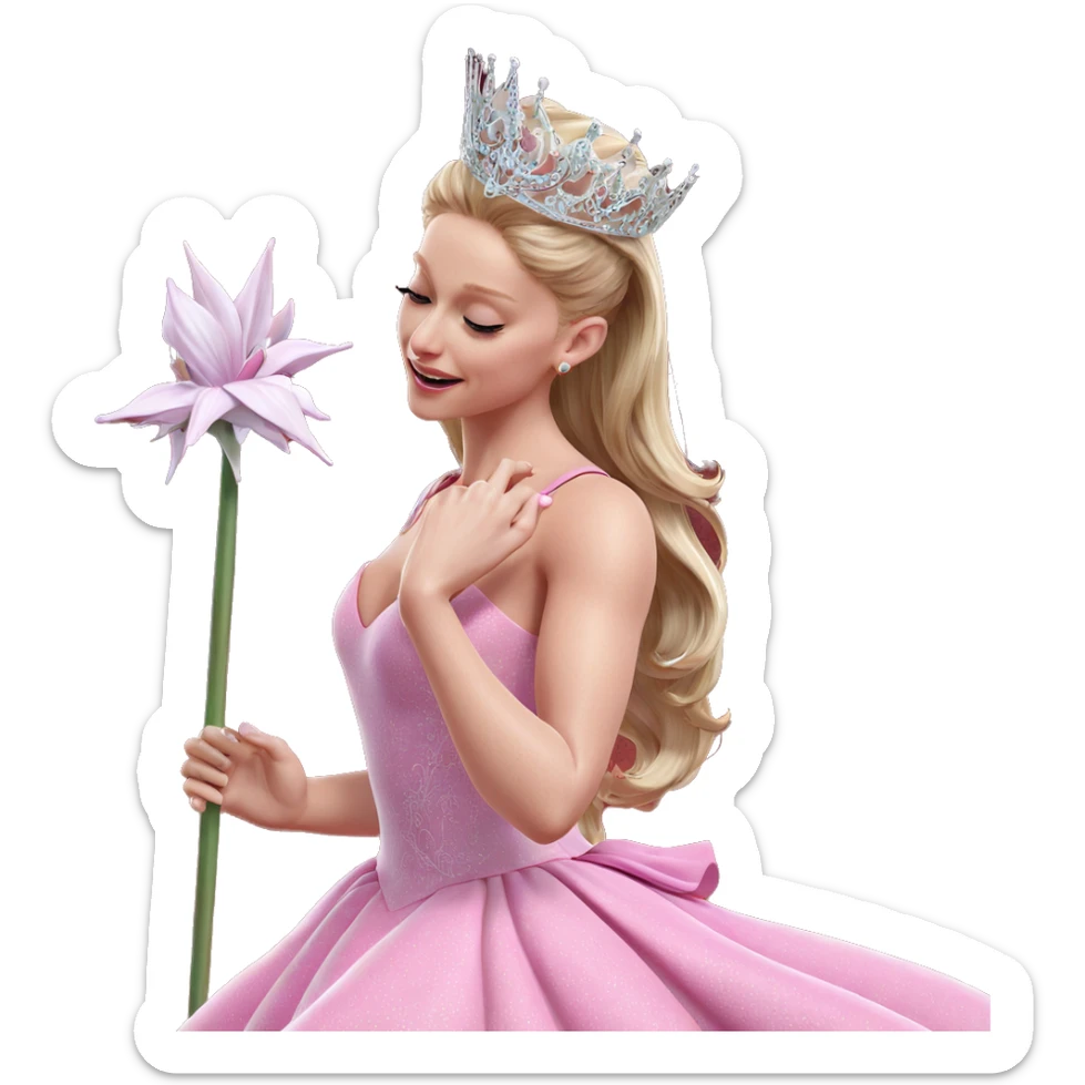 ethereal beauty in pink dress sticker