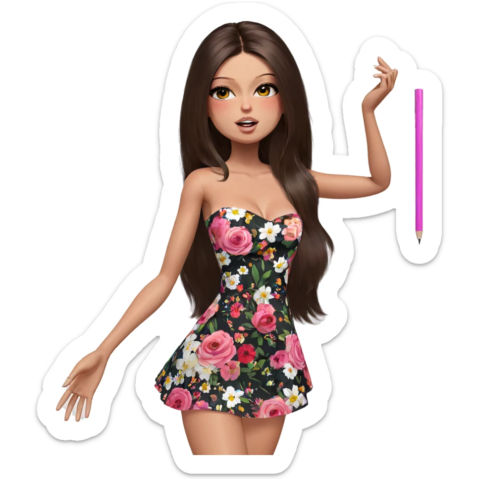 floral beauty in a dress sticker