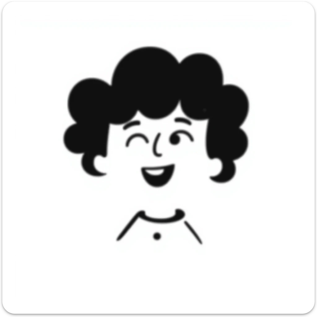 black and white doodle style hand drawn portrait of a child boy's face sticker