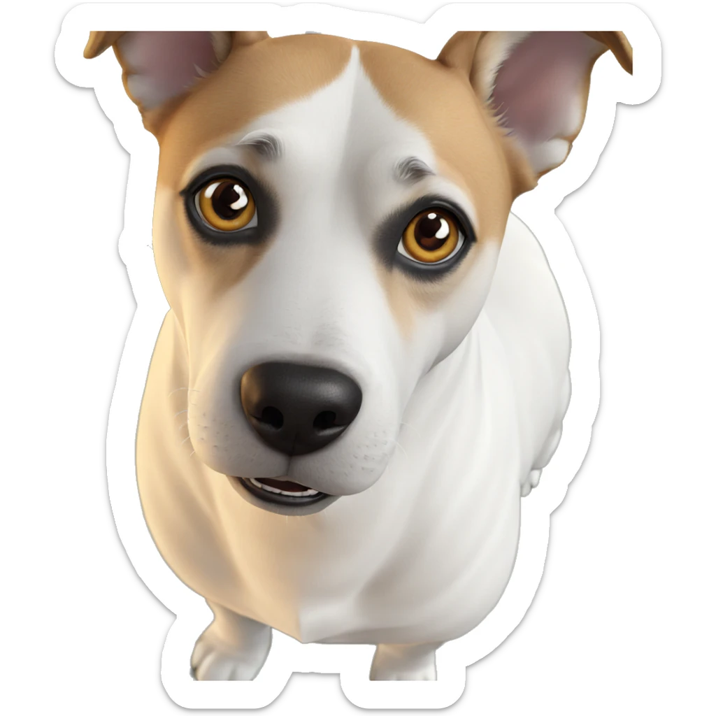 realistic dog looking at viewer sticker