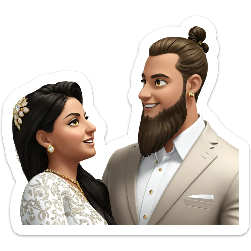 formal couple with jewelry sticker