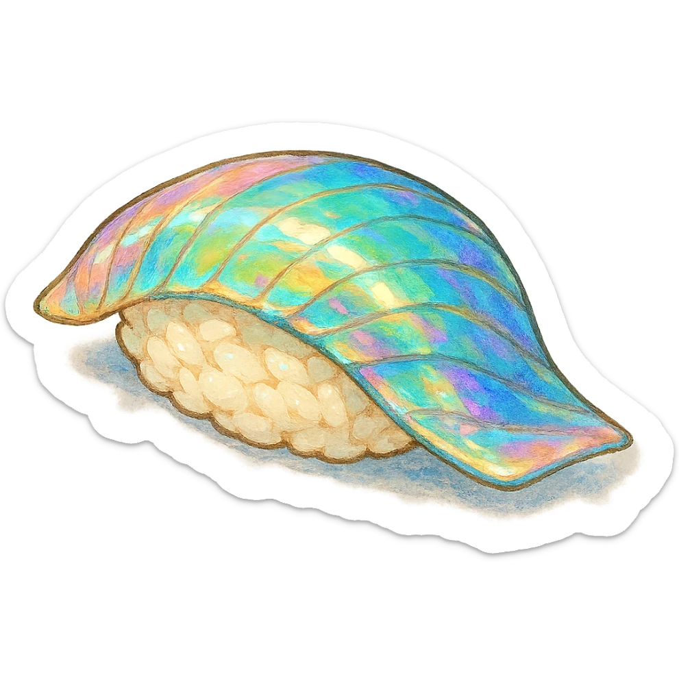 iridescent sushi sticker