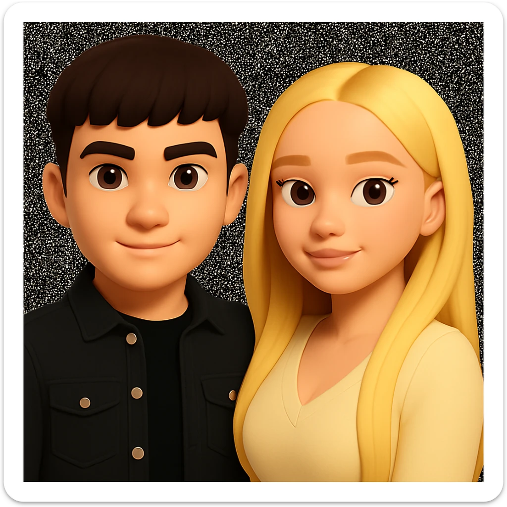 Slightly increase the volume of the upper body of the girl and shift her slightly to the right, preserving the style of the original image. sticker