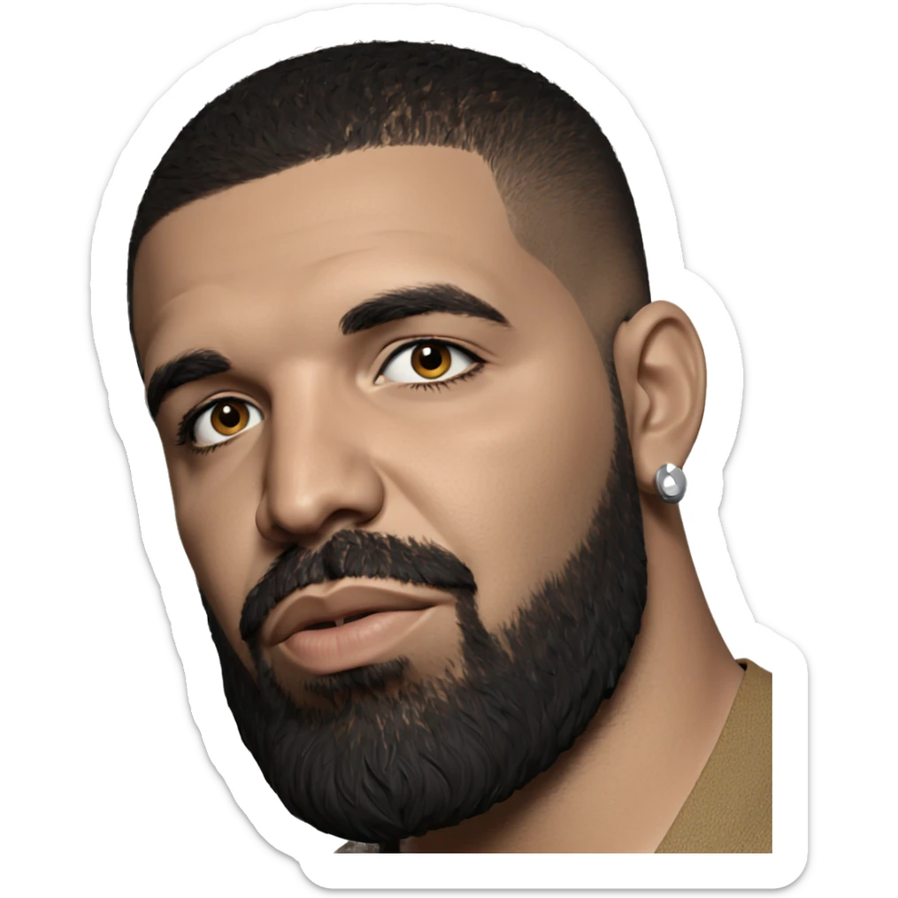 portrait of a bearded man sticker