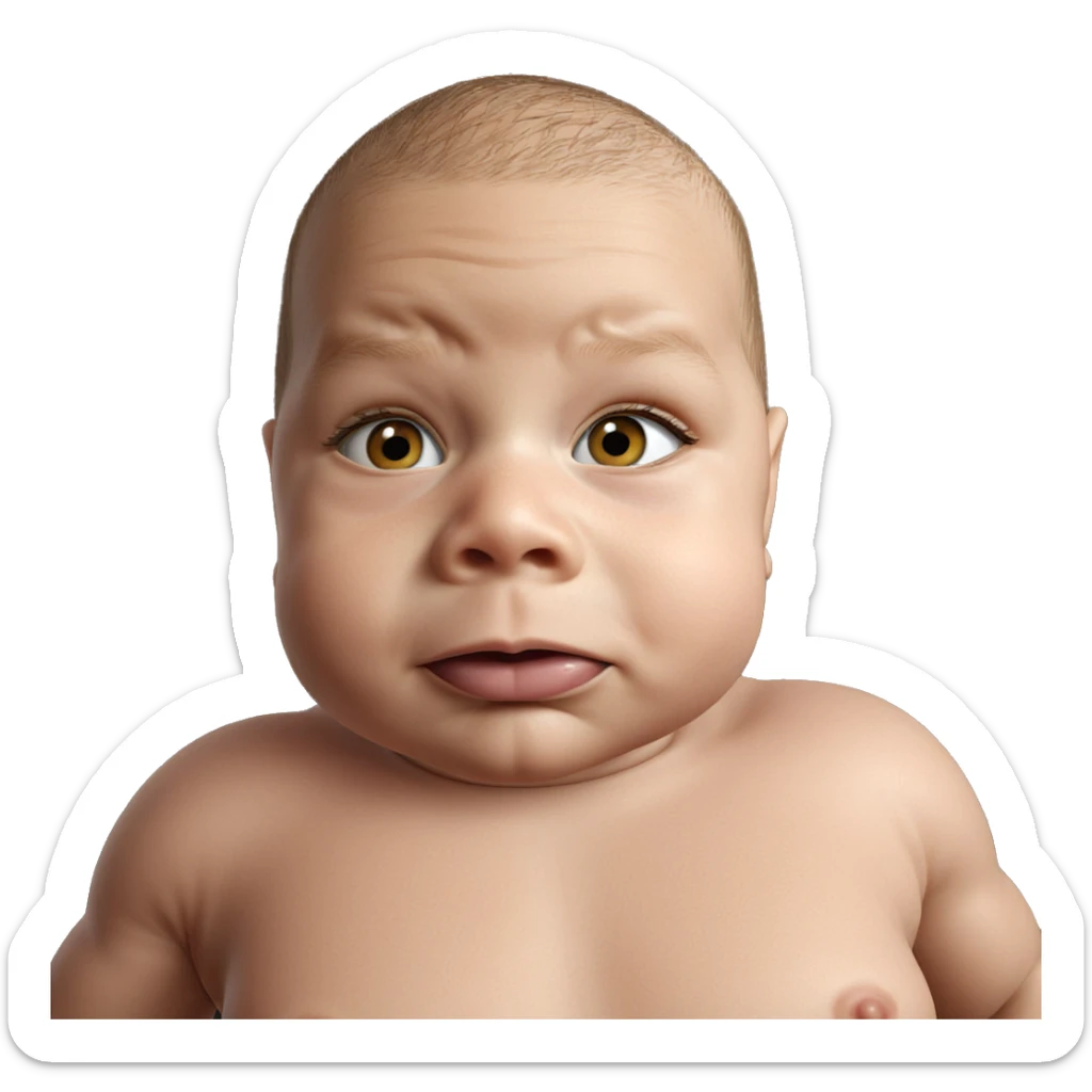 bald male looking at viewer sticker