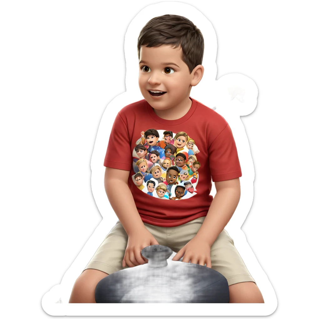 boys having fun indoors sticker