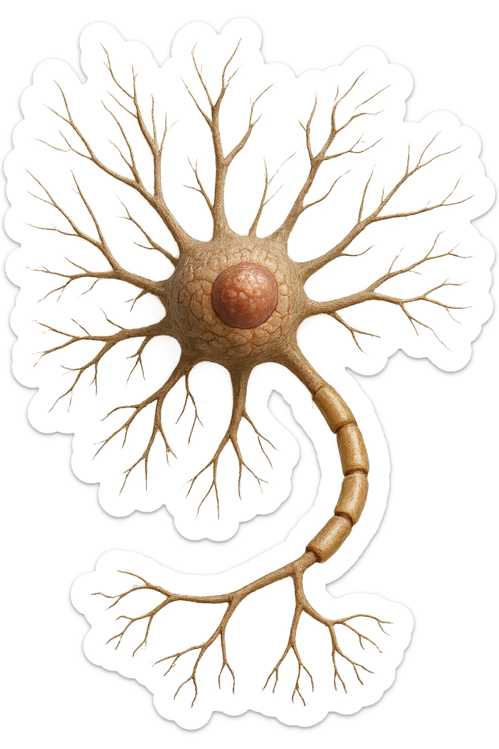 neurone umano anatomico realistico, iperrealistico 4k sticker