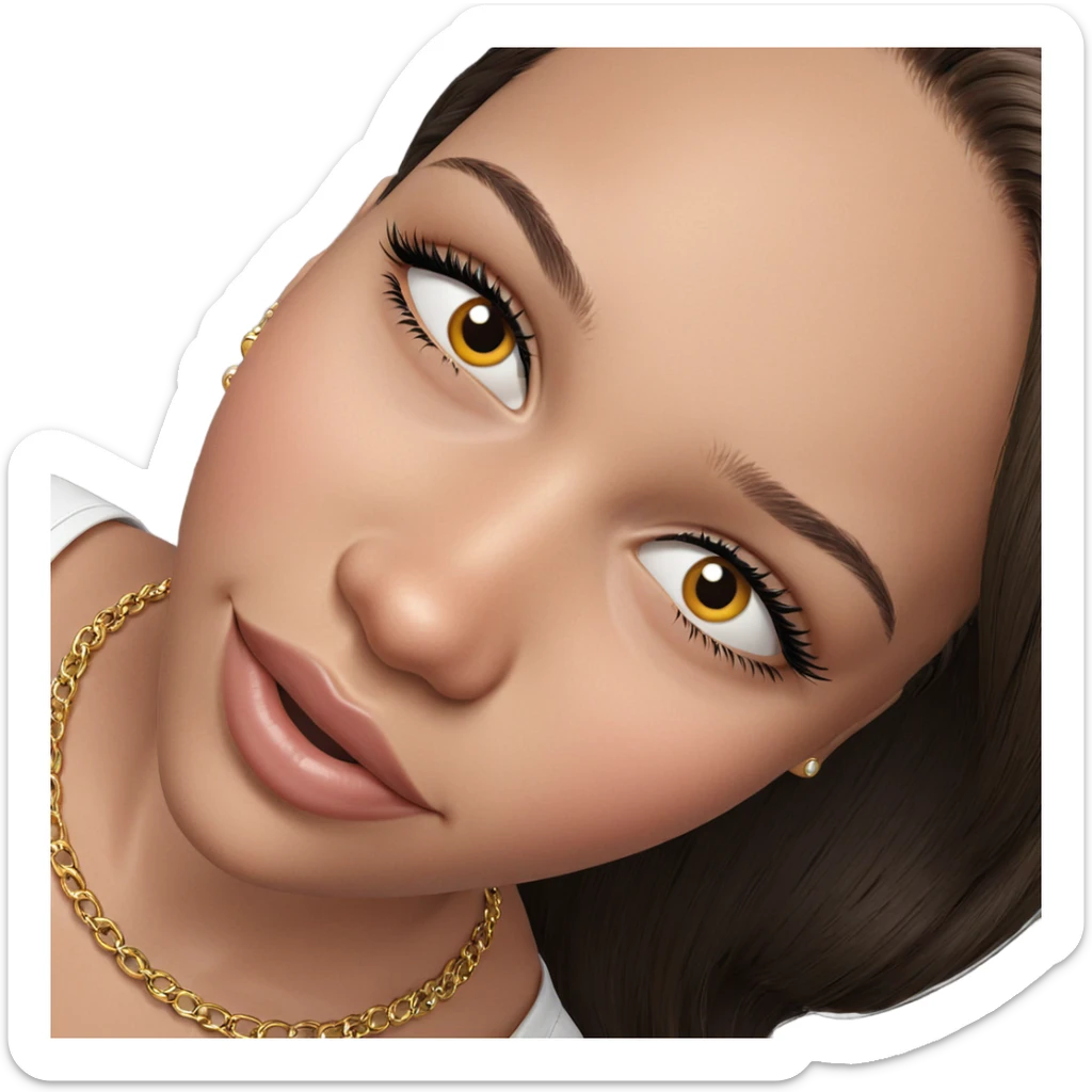 smiling girl with jewelry sticker