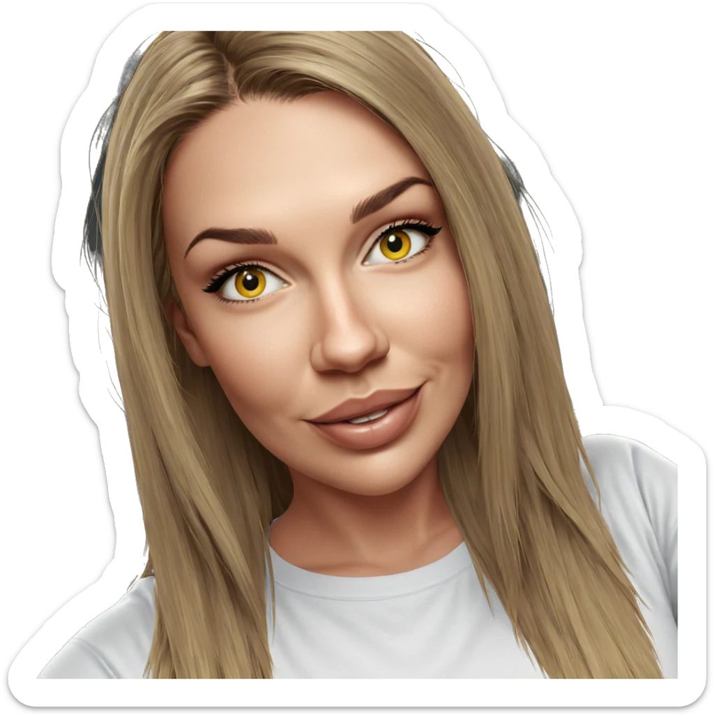 smiling girl with sunflowers sticker