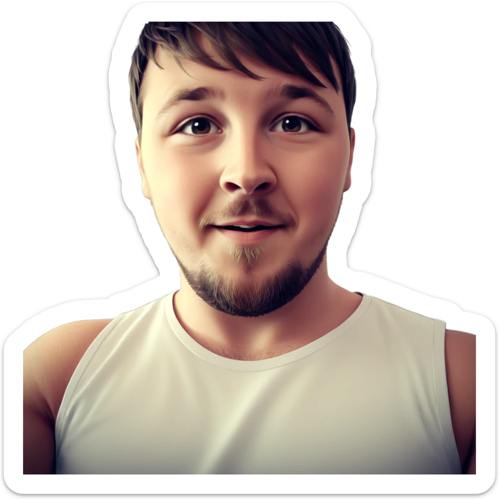 male portrait with beard indoors sticker