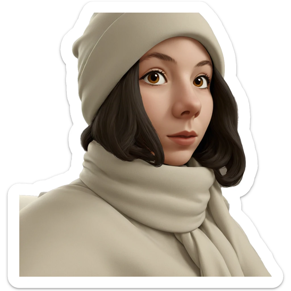 girl in hat with scarf sticker