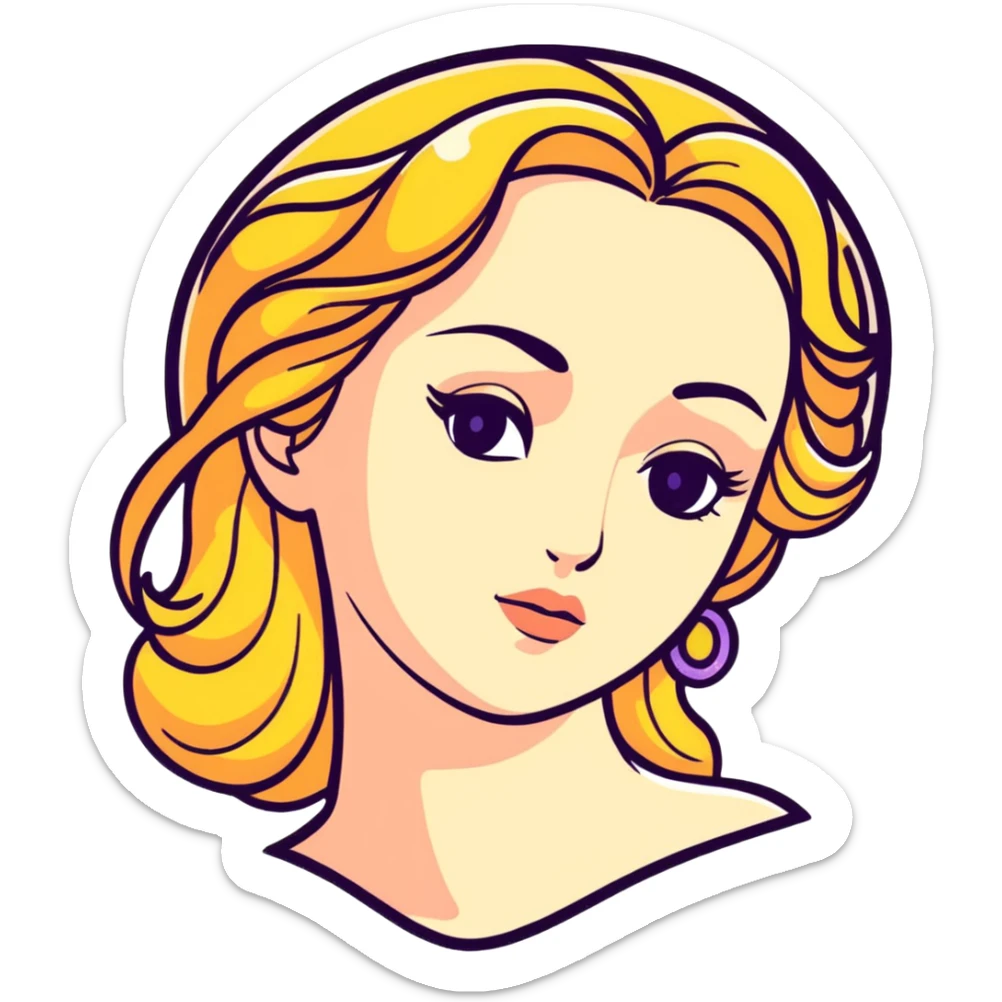 closeup head portrait of universe goddess Sophia with pretty perfect feminine attractive face, cosmic beauty with detailed delicate facial features, head only isolated, no body sticker