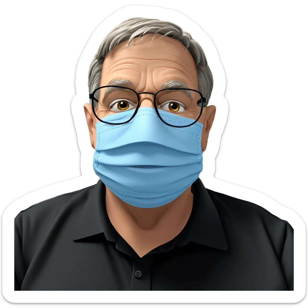 old man in black shirt sticker