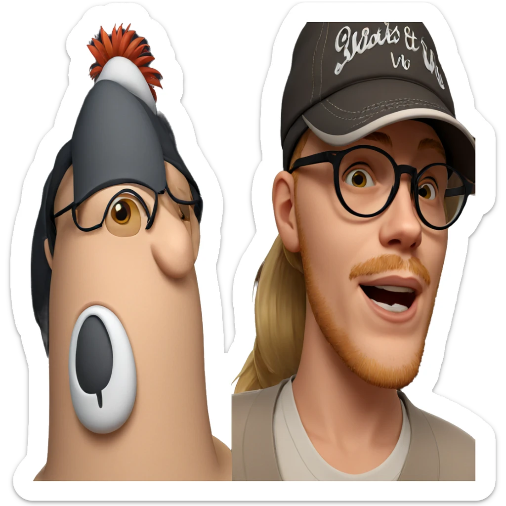 girl with hat and glasses sticker