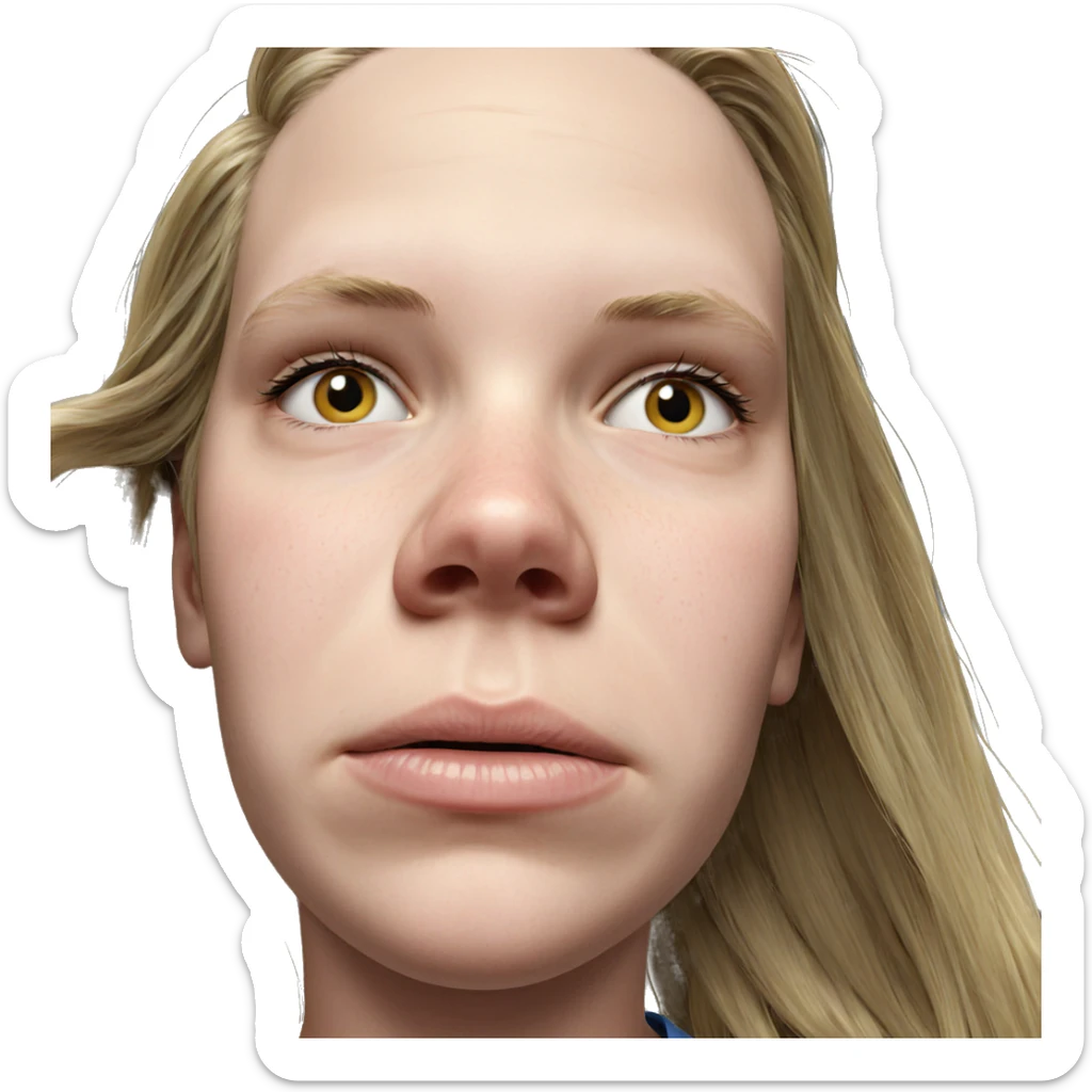 blonde girl in tears portrait sticker