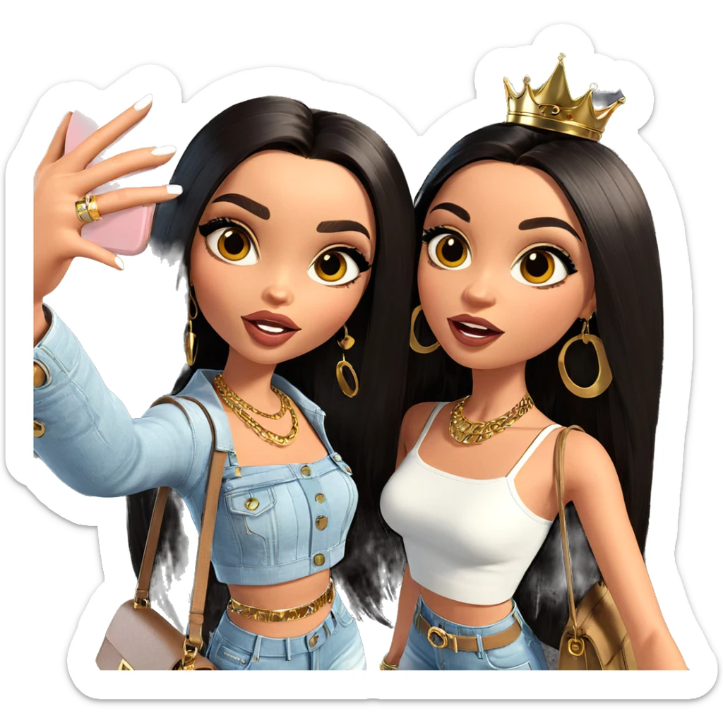 selfie of stylish friends sticker