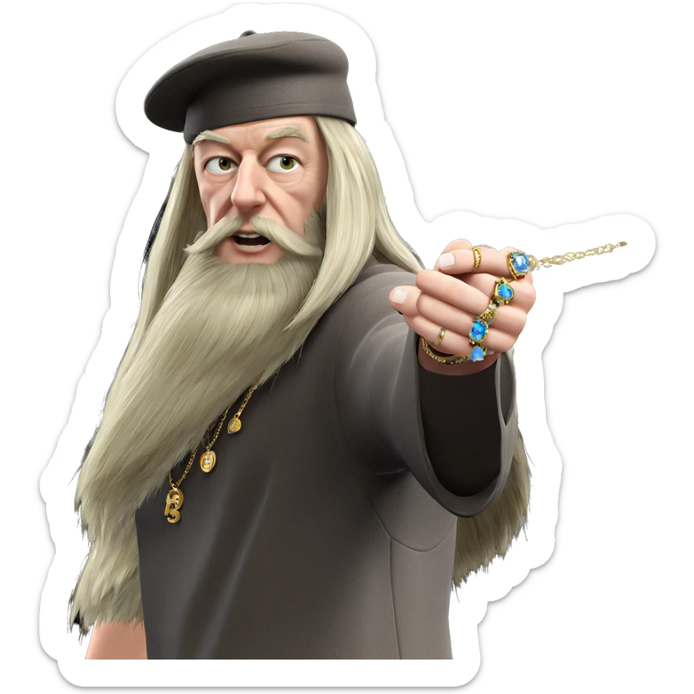 boy with jewelry and hat sticker