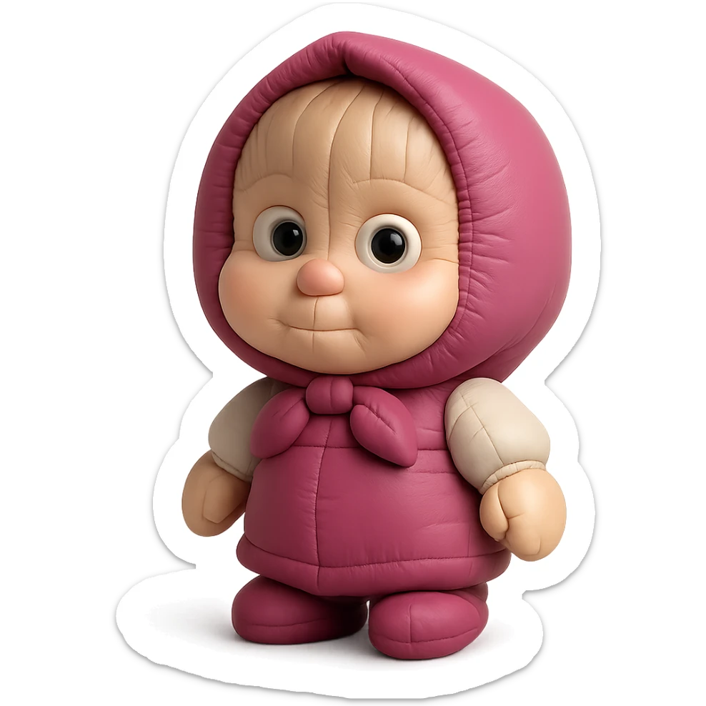 Masha from Masha and the Bear, neutral expression, no bear, no pose sticker