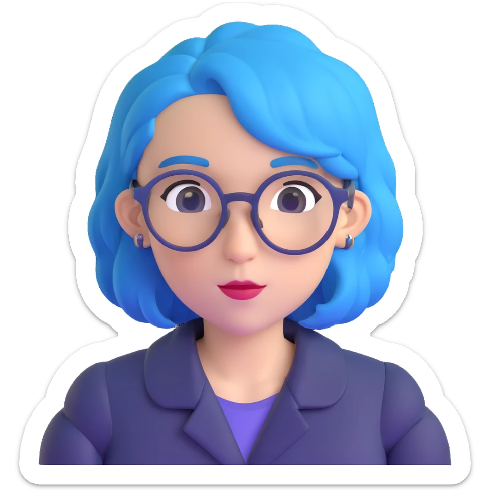 Michou, French YouTuber with blue hair and glasses sticker