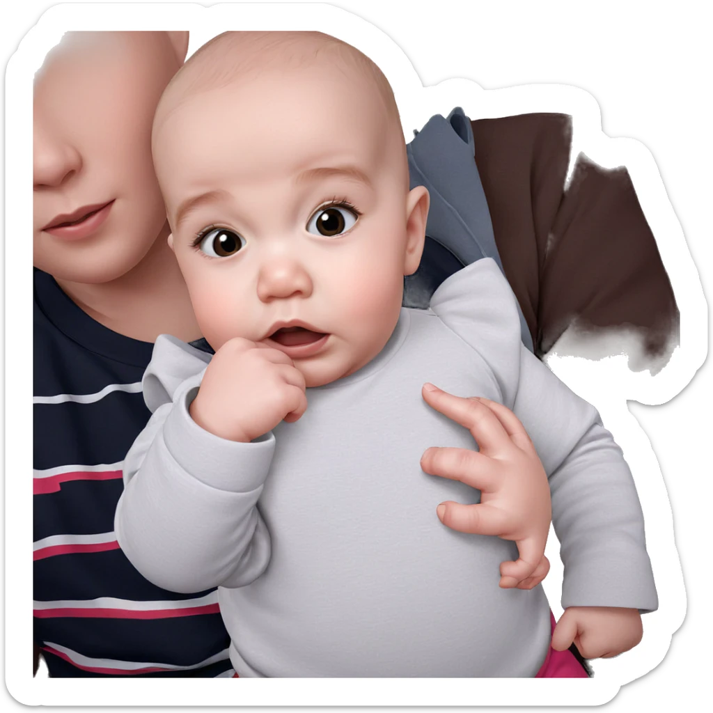 bald baby girl portrait sticker