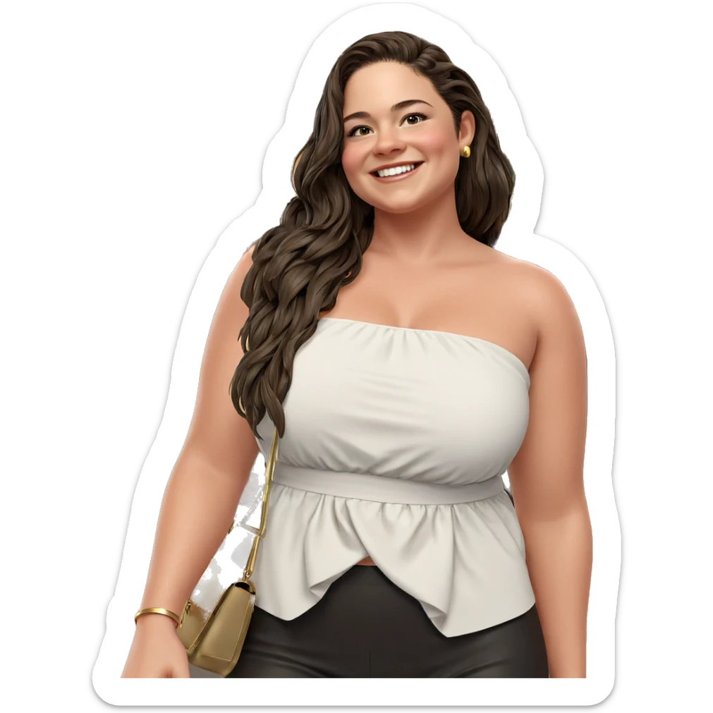 smiling girl in stylish outfit sticker