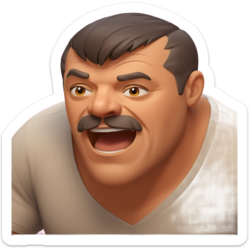 manly man with facial hair sticker