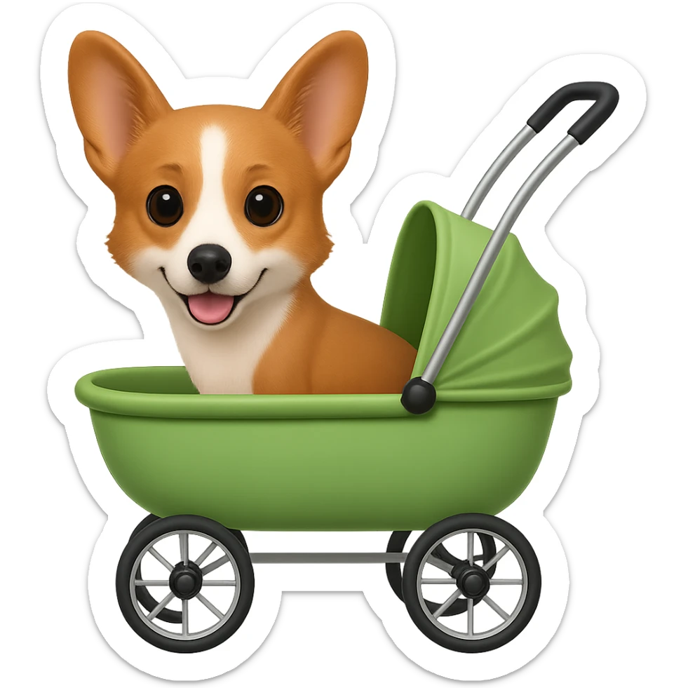Make the corgi slim and extra cute, keeping a realistic look in the style of Apple emojis, with no background. sticker