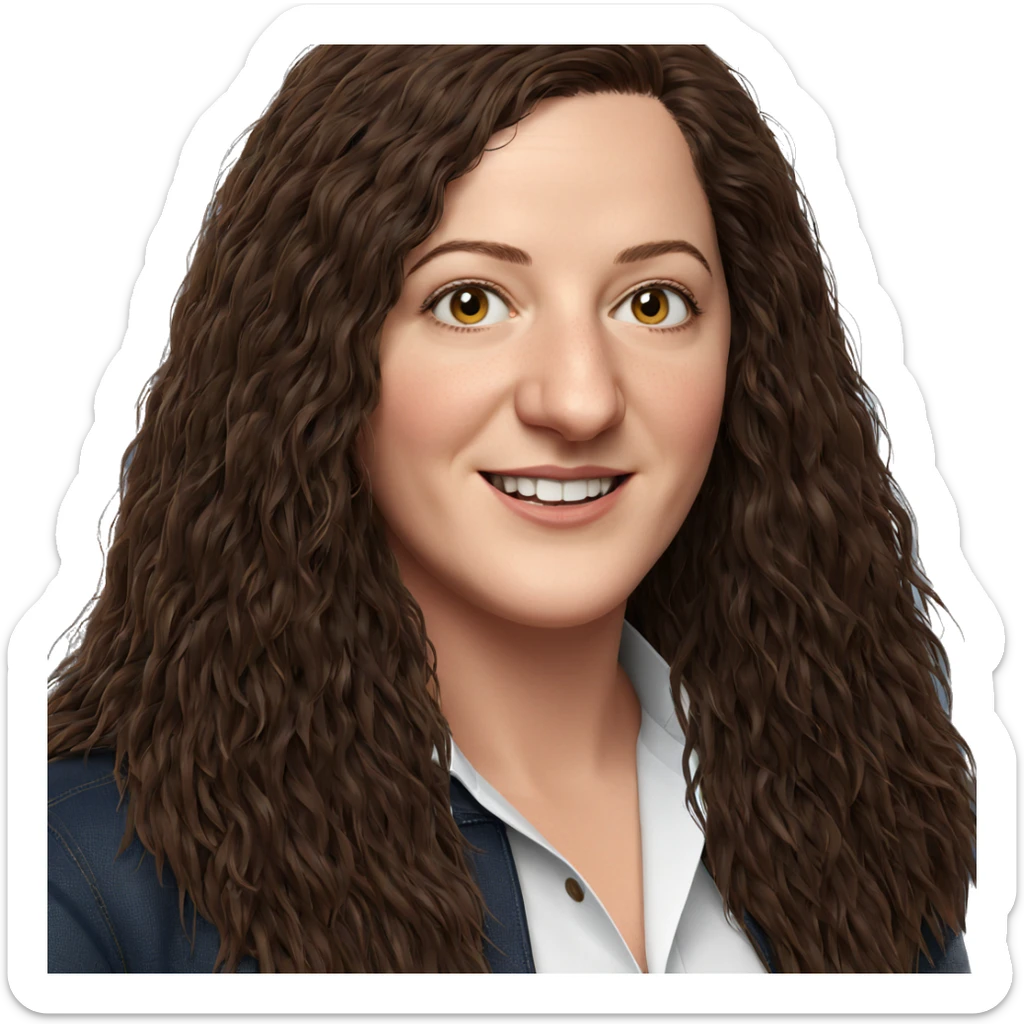 smiling girl with long hair sticker