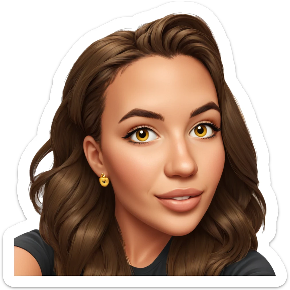 smiling girl with earrings sticker