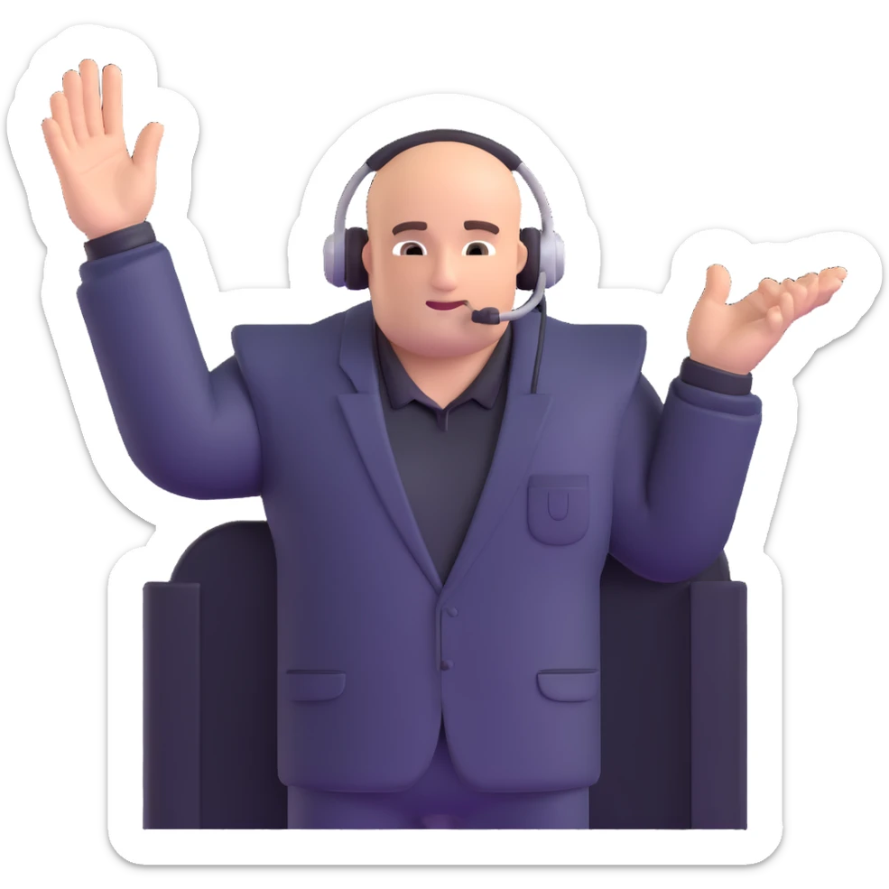 bouncer with a headset standing at a club entrance, hand up to stop, symbolizing gatekeeping sticker