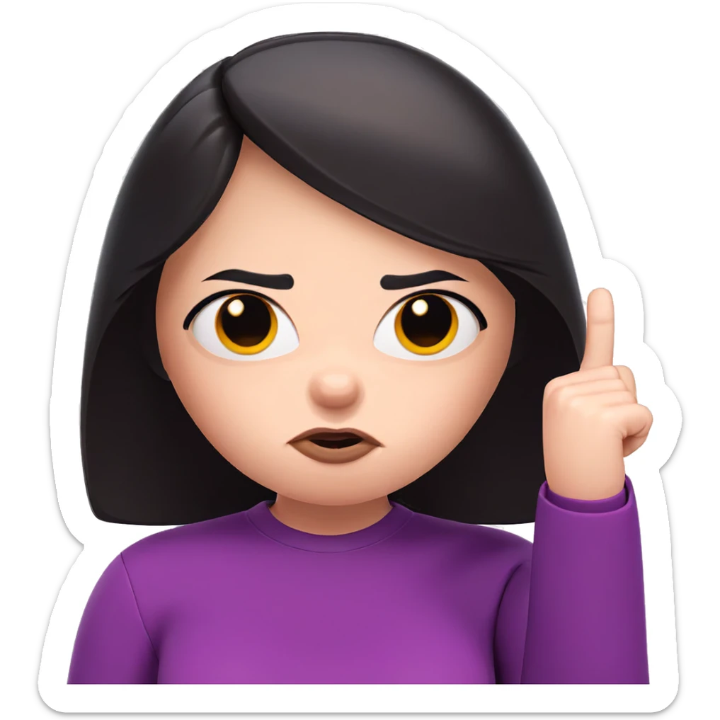 sassy girl giving middle finger sticker