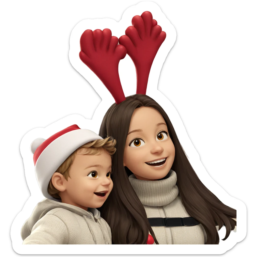 smiling girl in santa hat sticker