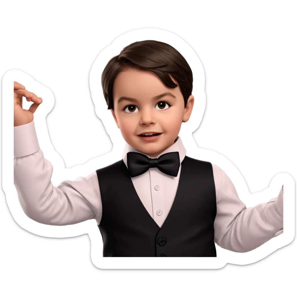 boy in vest and bowtie sticker