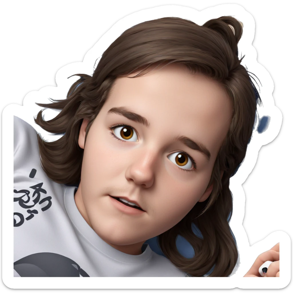 realistic girl lying down sticker